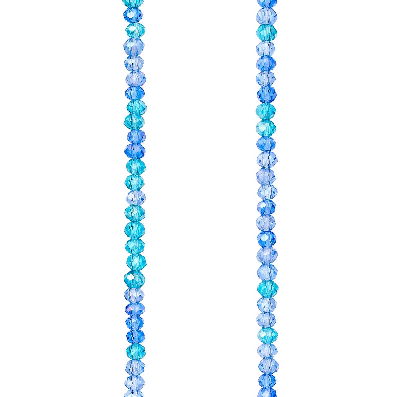 12 Pack: Blue Mix Rondelle Glass Beads, 3mm by Bead Landing™